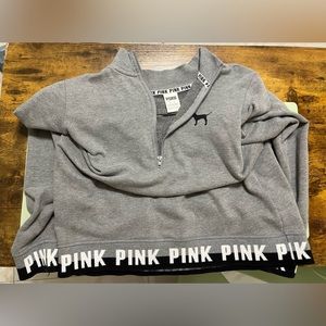 Gray PINK // Victoria’s Secret 1/4 Zip jacket